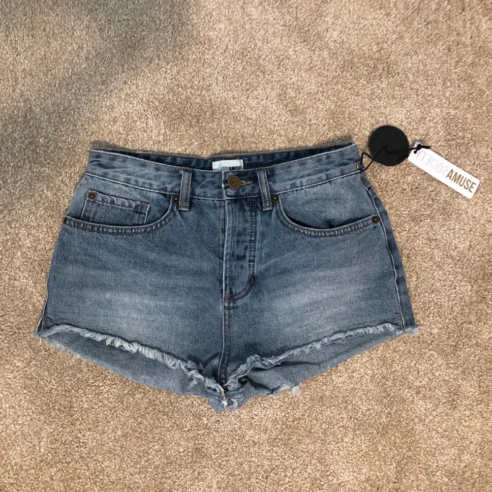 Amuse Society high waisted denim shorts